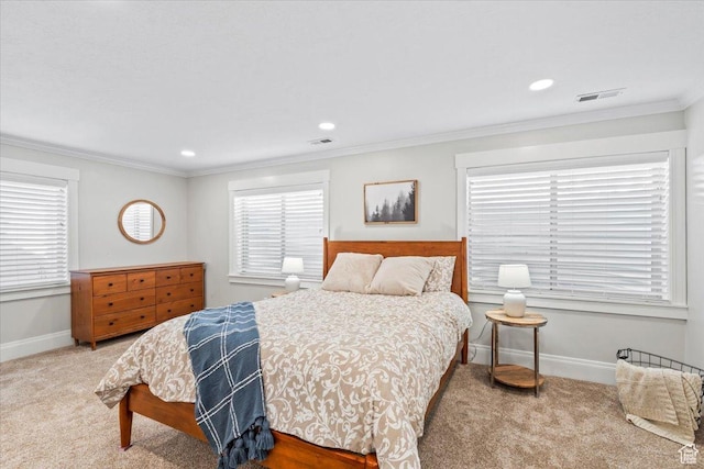 6264 S Dellron Dr, Murray, UT 84123 - bedroom with carpet floors, crown molding, and recessed lighting