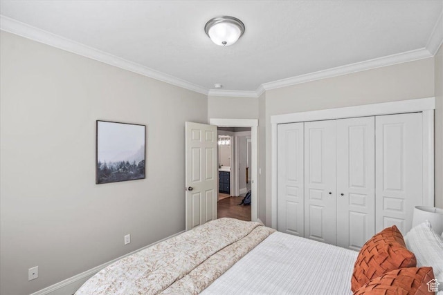 6264 S Dellron Dr, Murray, UT 84123 - bedroom featuring ornamental molding and a closet