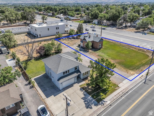 13225 S Redwood Rd, Riverton, UT 84065 - aerial overview of property's location featuring property parcel outlined and a tree filled landscape
