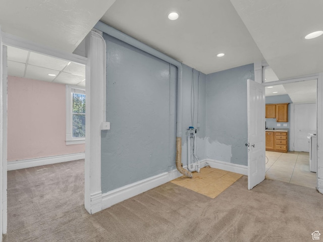 13225 S Redwood Rd, Riverton, UT 84065 - basement featuring light carpet and recessed lighting