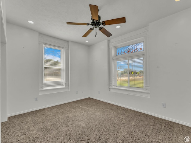 13225 S Redwood Rd, Riverton, UT 84065 - unfurnished room featuring carpet, recessed lighting, and a ceiling fan