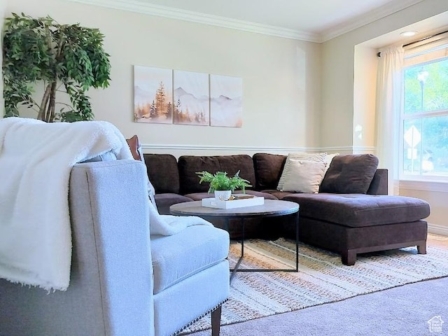 5373 W 6600 S, West Jordan, UT 84081 - living area featuring crown molding and baseboards