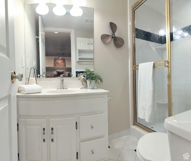 5373 W 6600 S, West Jordan, UT 84081 - bathroom with a stall shower, vanity, and tile patterned floors