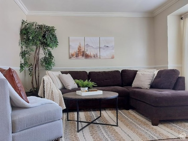 5373 W 6600 S, West Jordan, UT 84081 - living room featuring ornamental molding