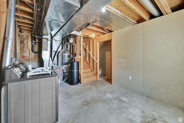 4188 S 2725 W, Roy, UT 84067 - basement with water heater and stairs