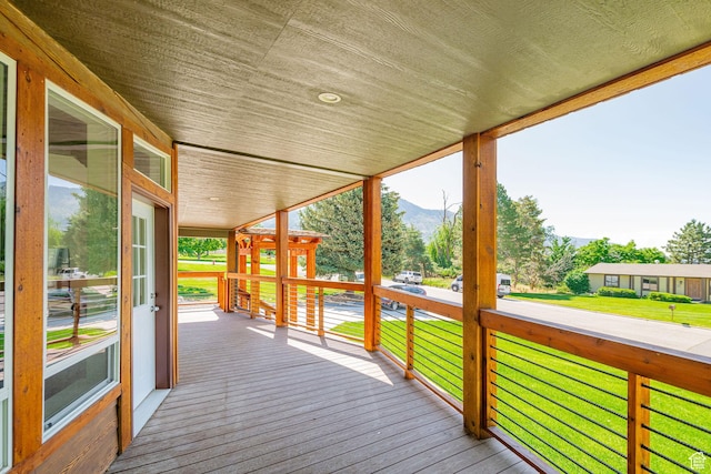 432 E 2700 N, North Ogden, UT 84414 - wooden terrace with a mountain view and a yard