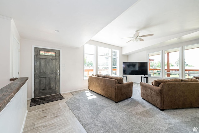 432 E 2700 N, North Ogden, UT 84414 - living area with baseboards and ceiling fan