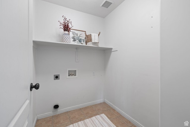 3991 W Hollandia Ln, West Jordan, UT 84084 - laundry room with hookup for an electric dryer, washer hookup, and light tile patterned floors