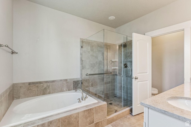 11103 S Kiwano Way W, South Jordan, UT 84009 - full bath featuring vanity, a bath, a shower stall, and tile patterned floors