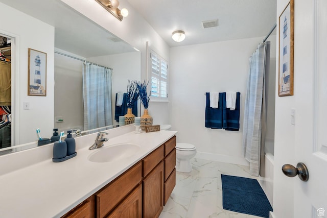 914 W Red Fox Ln, Saratoga Springs, UT 84045 - bathroom with marble finish flooring, vanity, and shower / bath combination with curtain