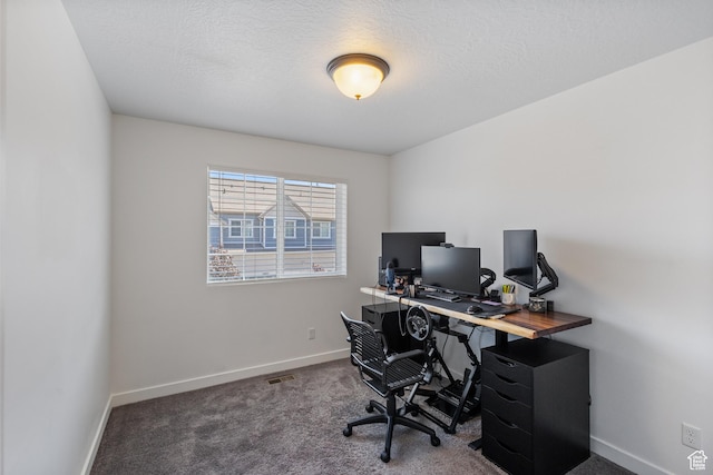 5680 W Pelican Ridge Ln, Salt Lake City, UT 84118 - carpeted office with baseboards and a textured ceiling