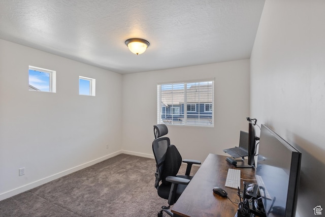 5680 W Pelican Ridge Ln, Salt Lake City, UT 84118 - office featuring carpet flooring and a textured ceiling