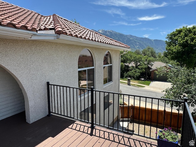 7968 S Titian St E, Cottonwood Heights, UT 84121 - wooden terrace featuring a mountain view