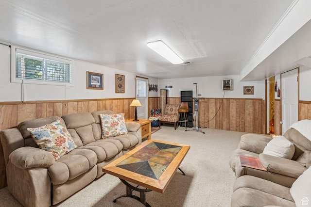 1492 S 2100 E, Salt Lake City, UT 84108 - carpeted living room with wainscoting and wooden walls