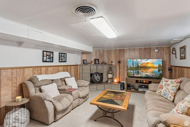 1492 S 2100 E, Salt Lake City, UT 84108 - carpeted living room with wooden walls and wainscoting