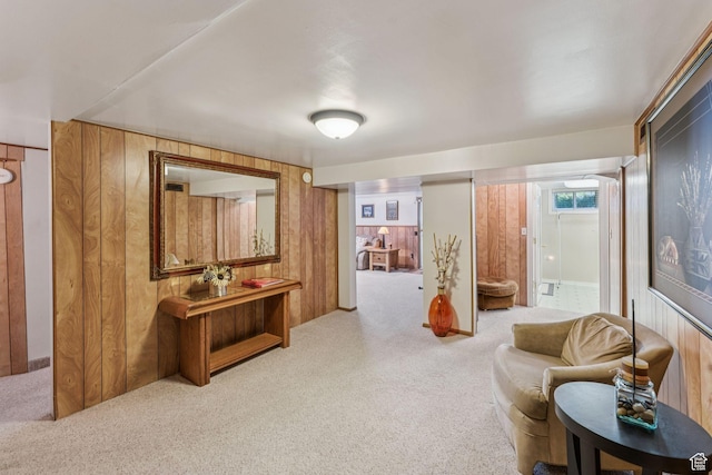1492 S 2100 E, Salt Lake City, UT 84108 - carpeted living area featuring wooden walls