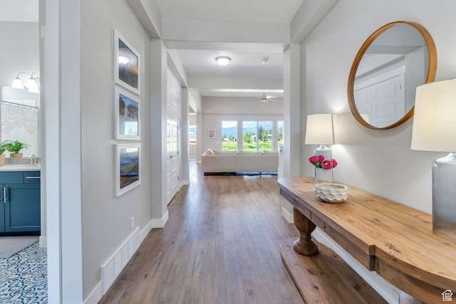 586 S Appenzell Ln W Unit 16, Midway, UT 84049 - corridor featuring wood-type flooring and baseboards