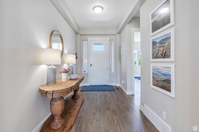 586 S Appenzell Ln W Unit 16, Midway, UT 84049 - entryway featuring baseboards and dark wood-style flooring