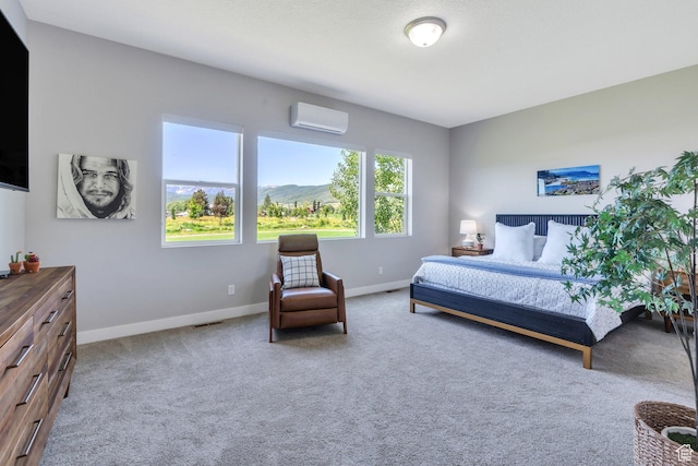 586 S Appenzell Ln W Unit 16, Midway, UT 84049 - carpeted bedroom with a wall mounted air conditioner and a mountain view