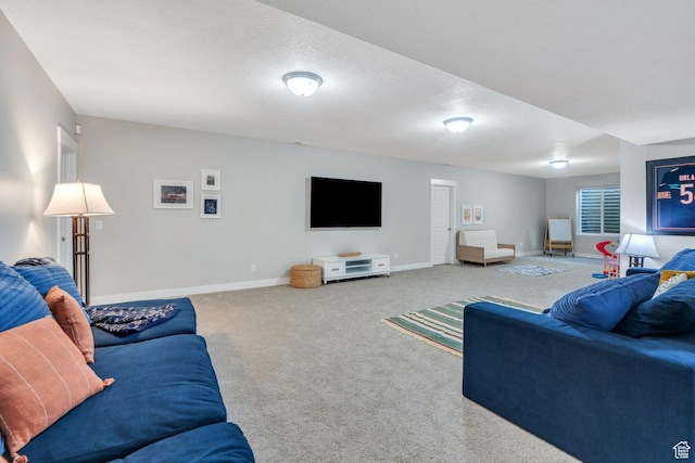 586 S Appenzell Ln W Unit 16, Midway, UT 84049 - carpeted living room featuring baseboards and a textured ceiling