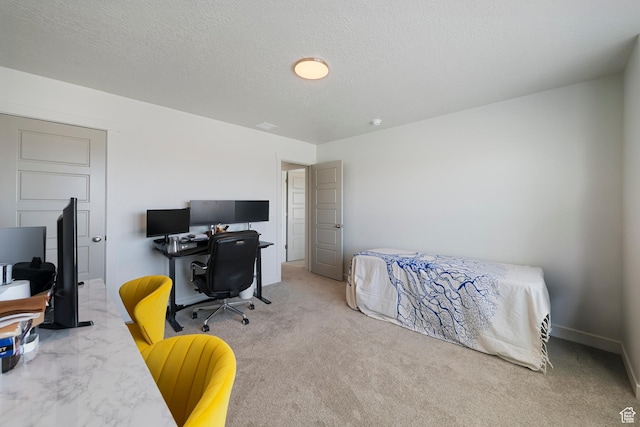 528 S Musk Ave W, Grantsville, UT 84029 - bedroom featuring a desk, carpet, and a textured ceiling
