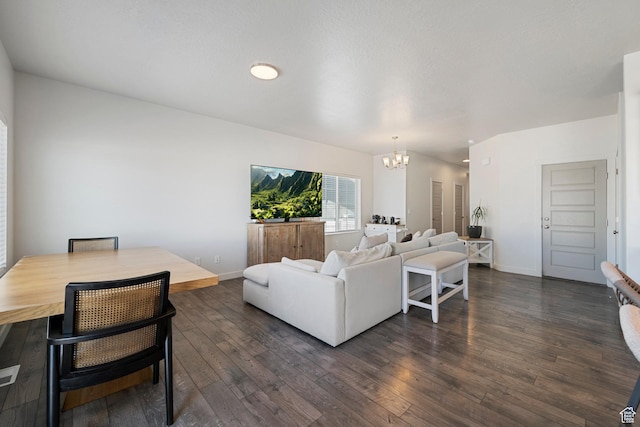 528 S Musk Ave W, Grantsville, UT 84029 - living room with a chandelier and dark wood finished floors