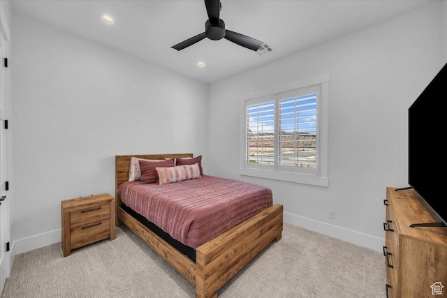 529 E 4290 S, Washington, UT 84780 - bedroom featuring recessed lighting, light carpet, and ceiling fan