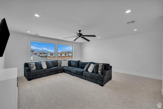 529 E 4290 S, Washington, UT 84780 - carpeted living area featuring recessed lighting and ceiling fan