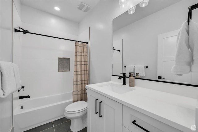 529 E 4290 S, Washington, UT 84780 - bathroom featuring vanity, shower / bathtub combination with curtain, and tile patterned flooring