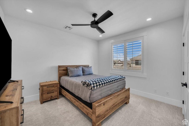 529 E 4290 S, Washington, UT 84780 - bedroom with light carpet, recessed lighting, and ceiling fan