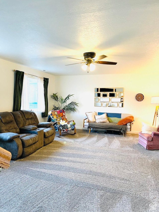 665 S 1040 E, Spanish Fork, UT 84660 - living area featuring carpet and a ceiling fan