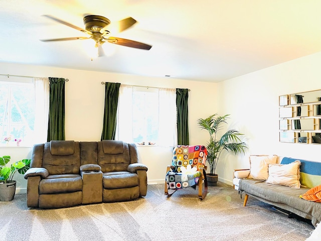 665 S 1040 E, Spanish Fork, UT 84660 - living room with carpet flooring, healthy amount of natural light, and a ceiling fan
