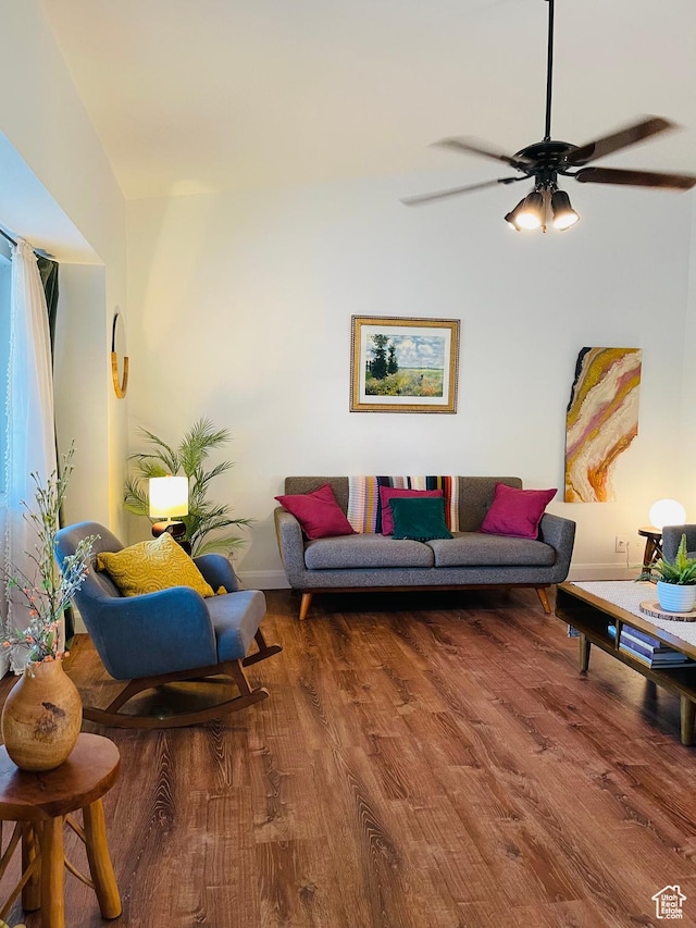 665 S 1040 E, Spanish Fork, UT 84660 - living room featuring wood finished floors and a ceiling fan