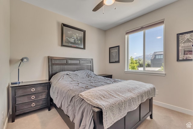 992 W Emily Francis Cir S, Jordan, UT 84095 - bedroom featuring light carpet and ceiling fan