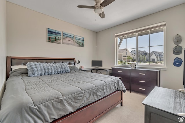 992 W Emily Francis Cir S, Jordan, UT 84095 - bedroom featuring light carpet and a ceiling fan