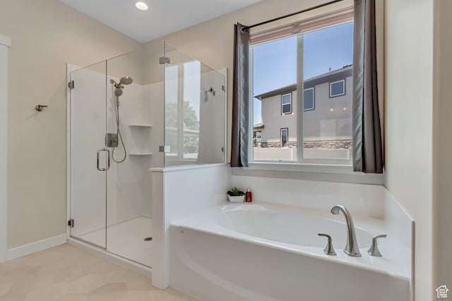 992 W Emily Francis Cir S, Jordan, UT 84095 - full bathroom with a stall shower, a garden tub, and recessed lighting