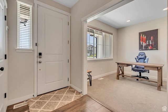 992 W Emily Francis Cir S, Jordan, UT 84095 - entryway with wood finished floors and recessed lighting