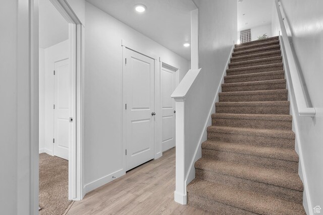 1286 N 375 S Unit 148, Harrisville, UT 84404 - stairs with wood finished floors and recessed lighting