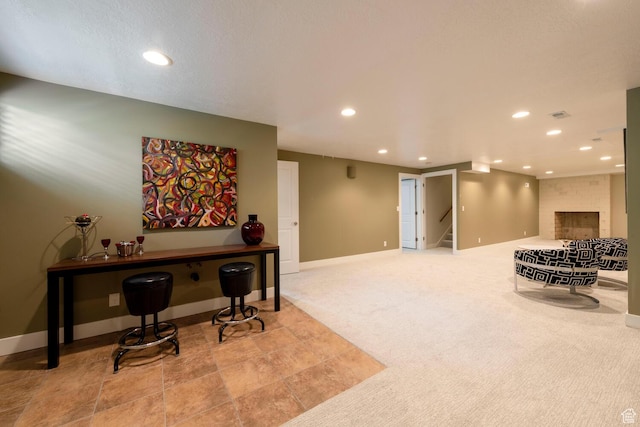 1983 E 1700 S, Salt Lake City, UT 84108 - sitting room with recessed lighting, carpet, and stairway