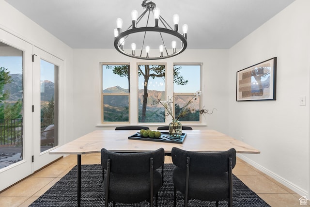 15337 S Eagle Crest Dr E, Draper, UT 84020 - dining space featuring light tile patterned flooring and a chandelier