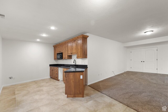 15337 S Eagle Crest Dr E, Draper, UT 84020 - kitchen featuring black microwave, brown cabinetry, and recessed lighting