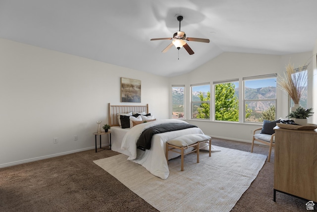 15337 S Eagle Crest Dr E, Draper, UT 84020 - bedroom with carpet flooring, lofted ceiling, and a ceiling fan