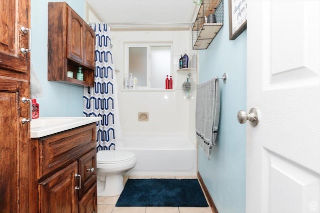 623 W 1635 N, Clinton, UT 84015 - full bathroom with vanity, tile patterned flooring, and shower / tub combo with curtain