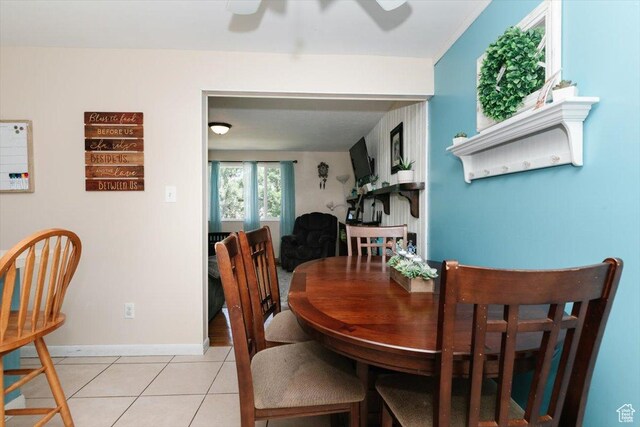 623 W 1635 N, Clinton, UT 84015 - dining room with ceiling fan and light tile patterned flooring