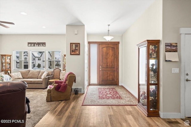 160 S 80 E, Midway, UT 84049 - entryway featuring wood finished floors and ceiling fan