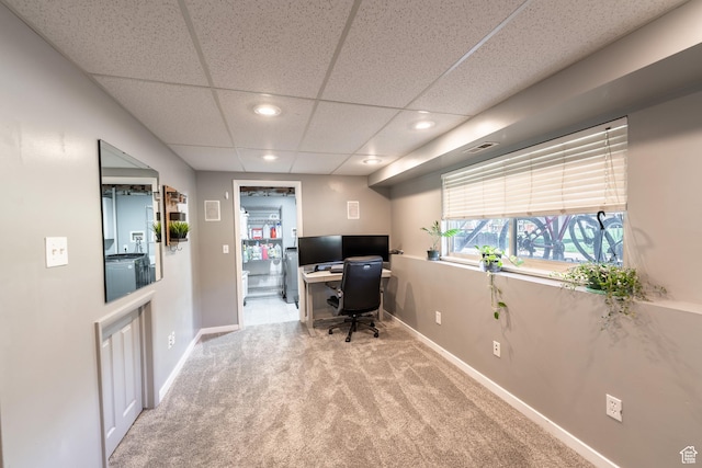 2466 N 1050 W, Clinton, UT 84015 - home office featuring carpet floors, recessed lighting, and a paneled ceiling