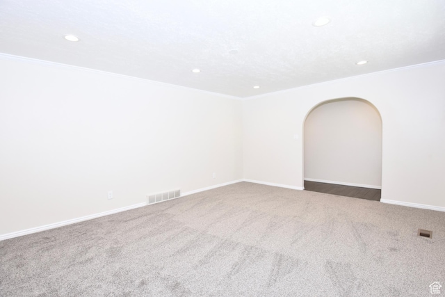 686 E 400 N, Lehi, UT 84043 - carpeted empty room with recessed lighting, ornamental molding, and arched walkways