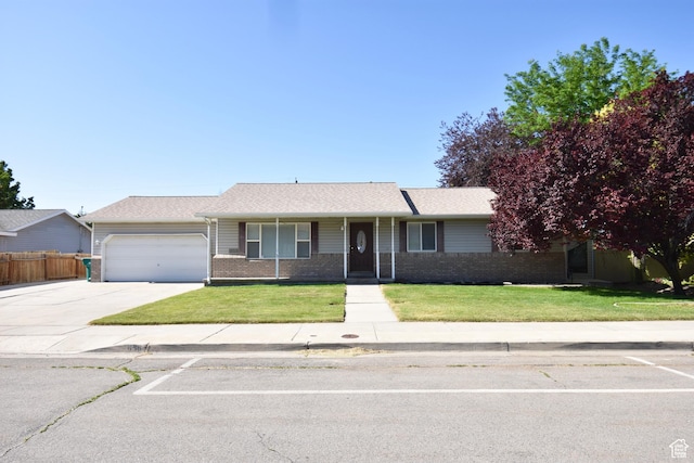 686 E 400 N, Lehi, UT 84043 - single story home with a garage, brick siding, and concrete driveway