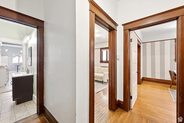 310 S 300 E Unit A2, Salt Lake City, UT 84111 - hall with light wood-type flooring and baseboards