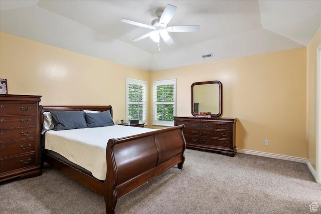 1964 N 2000 E, Layton, UT 84040 - bedroom with light carpet, lofted ceiling, and a ceiling fan